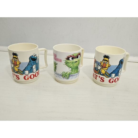 Vintage Sesame Street Cup with Handle‎ Yum That's Good Made In USA Jim Henson - Picture 1 of 15